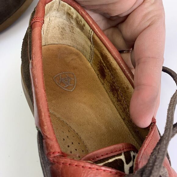 Ariat Giraffe Ruby Moc Loafer Leather Suede Fur Laces Slip On 10014141 Women 6.5 - Picture 12 of 14